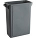 A Lavex gray plastic bin with a lid.