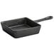 A black square Vollrath pre-seasoned cast iron skillet with a handle.