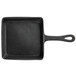 A pre-seasoned mini cast iron square skillet with a handle.