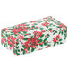 A white rectangular candy box with red and green poinsettia flowers.