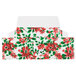 A white candy box with red and green poinsettias.