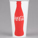 A white Solo paper cold cup with a red Coca Cola bottle logo.