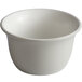 A close-up of a Libbey Englewood matte mint cream porcelain soup bowl.