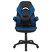 A Flash Furniture high-back office chair in blue LeatherSoft with black accents.