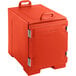 A red container with handles.