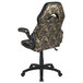 A Flash Furniture Camo LeatherSoft office chair with arms.