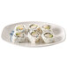 A plate of sushi on a Thunder Group Blue Bamboo melamine tray.