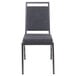 A dark grey Flash Furniture banquet chair with a metal frame and cushioned square back.
