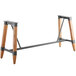 Lancaster Table & Seating wooden and metal trestle table base for a bar height table.