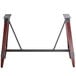 A Lancaster Table & Seating wooden and metal trestle table base for a bar table.