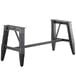 A Lancaster Table & Seating black steel trestle table base for dining tables.