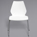 A white Flash Furniture Hercules stack chair with metal legs.