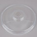 A clear plastic container with a white circular lid.