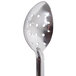 An American Metalcraft stainless steel perforated spoon with a white background.