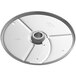 A close-up of the AvaMix Revolution 1/32" Slicing Disc, a circular metal object with a hole.