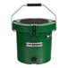 A green CaterGator round outdoor cooler with a handle.