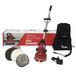 A MotorScrubber M3M cordless floor scrubber with a bag and cleaning tools.