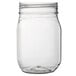 A clear plastic Fineline Mason jar with a lid.