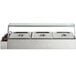 An Avantco stainless steel countertop food warmer with three trays.