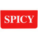 A red and white Cawley Spicy Fryer label.