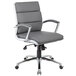 A Boss gray office chair with chrome arms and base.