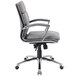 A gray Boss CaressoftPlus office chair with chrome arms and base.