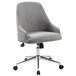 A gray Boss Carnegie desk chair with studded backrest and chrome legs.