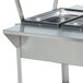 A stainless steel Vollrath Plate Rest for a food warmer.