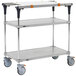 A Metro PrepMate MultiStation cart with three shelves.