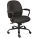 A Boss black office chair with arms.