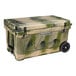 A CaterGator outdoor cooler with wheels and camouflage pattern.