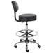 A Boss black drafting stool with a chrome base.
