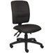 A Boss black fabric office chair with wheels.