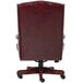 A Boss burgundy leather office chair with a black base.