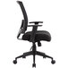 A Boss black mesh task chair with black arms and wheels.