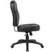 A Boss black leather office chair with wheels.