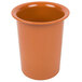 A brown melamine cylinder with a lid.