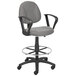 A gray Boss drafting stool with black loop arms.