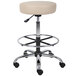 A Boss drafting stool with a white vinyl seat and chrome base.