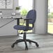 A blue Boss Perfect Posture office chair with wheels and a black base.