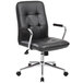 A Boss black office chair with chrome legs and arms.