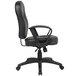 A Boss black leather office chair with arms.