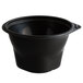 A black plastic Fabri-Kal SideKicks bowl with a black rim and lid.