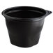 A black plastic Fabri-Kal SideKicks bowl with a clear lid.