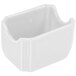A white square Fiesta sugar caddy with a curved edge and a lid.