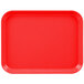 A rose red rectangular plastic tray.