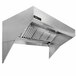 A stainless steel Halifax kitchen hood with a sloped front.