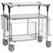 A Metro PrepMate MultiStation cart with galvanized and brite zinc wire shelves.
