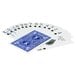 A full deck of Bicycle Bridge Playing Cards with blue and white designs.