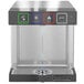 A stainless steel Hoshizaki countertop water dispenser with buttons for four water options.